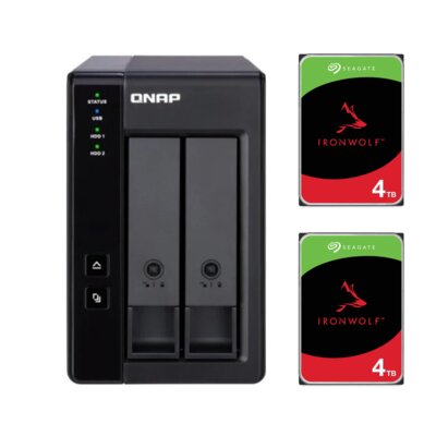 Serwer plików QNAP TR-002 + Dysk SEAGATE IronWolf 4TB HDD (2 szt.)