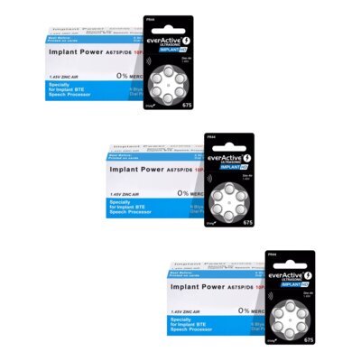 Baterie PR44 EVERACTIVE IMPLANT HD 675 (18 szt.)