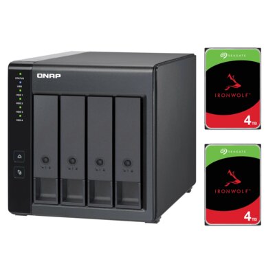 Obudowa dysku QNAP TR-004 + Dysk SEAGATE IronWolf 4TB HDD (2 szt.)
