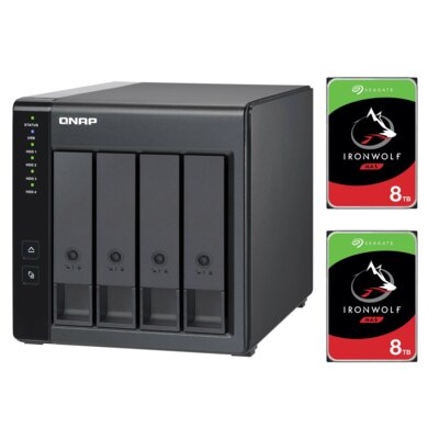 Obudowa dysku QNAP TR-004 + Dysk SEAGATE IronWolf NAS 8TB HDD (2 szt.)