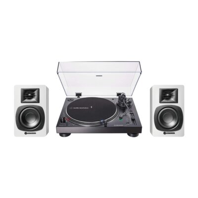 Zestaw Stereo Gramofon Audio-Technica A-T LP120XBT-USB + Aktywne Kolumny Podstawkowe Audio-Technica A-T SP3 X CZ+BIAŁY