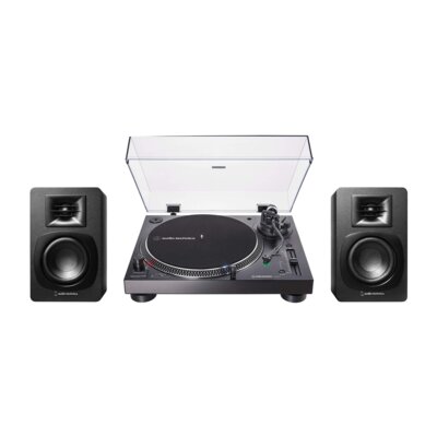 Zestaw Stereo Gramofon Audio-Technica A-T LP120XBT-USB + Aktywne Kolumny Podstawkowe Audio-Technica A-T SP3 X CZ+CZ