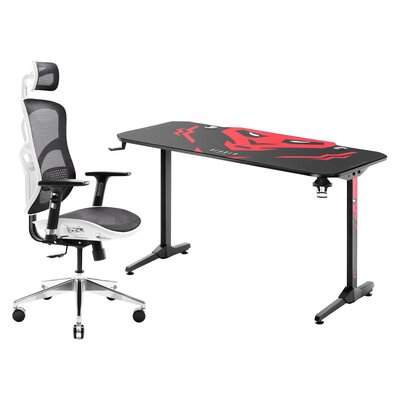 Biurko DIABLO CHAIRS X-MATE 1400 + Fotel DIABLO CHAIRS V-Basic Biało-czarny