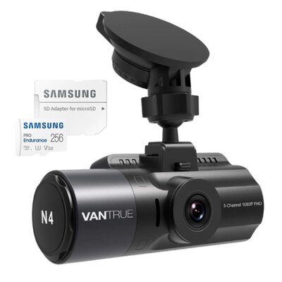 Wideorejestrator VANTRUE N4 3 Channel + Karta pamięci SAMSUNG Pro Endurance microSDXC 256GB + Adapter