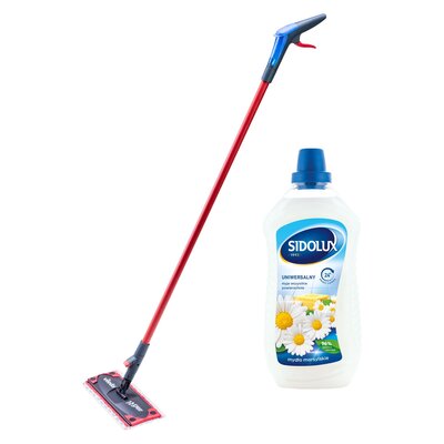 Mop płaski VILEDA Ultramax 1-2 Spray 140622 + Płyn do mycia podłóg SIDOLUX Mydło Marsylskie 1000 ml