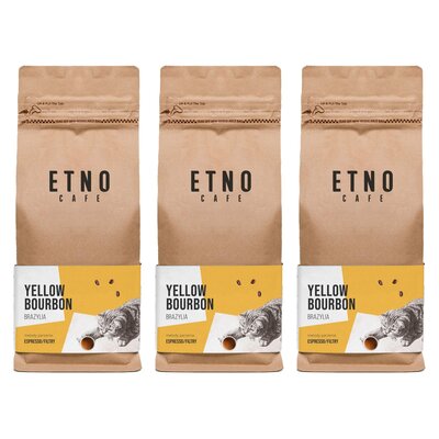 Kawa ziarnista ETNO CAFE Yellow Bourbon Arabica 3 x 1 kg