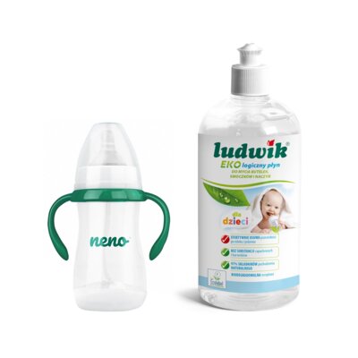Butelka NENO 240 + Płyn do mycia butelek i smoczków LUDWIK CG1010102ZEKL0121 475 ml