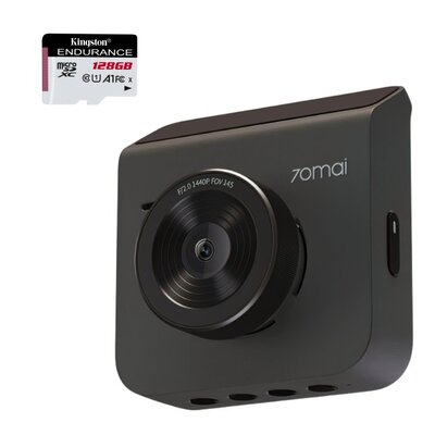 Wideorejestrator 70mai Dash Cam A400 + tylna kamera RC09 + Karta pamięci KINGSTON Endurance microSDXC 128GB
