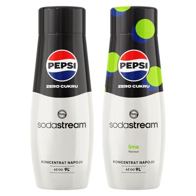 Syrop do saturatorów SODASTREAM Pepsi Zero Cukru 440 ml + Syrop do saturatorów SODASTREAM Pepsi Zero Cukru Limonka 440 ml