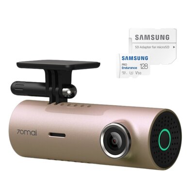 Wideorejestrator 70MAI M300 Dash Cam Złoty + Karta pamięci SAMSUNG Pro Endurance microSDXC 128GB + Adapter