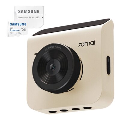 Wideorejestrator 70MAI A400 Biały + Karta pamięci SAMSUNG Pro Endurance microSDXC 128GB + Adapter