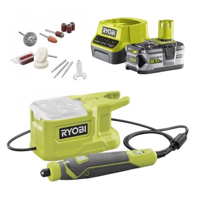 Narzędzie wielofunkcyjne RYOBI RRT18-0 + Akumulator RYOBI RC18120-150 5Ah 18V + Ładowarka