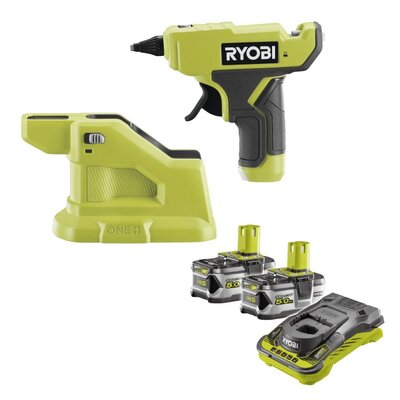 Pistolet do kleju RYOBI RGLM18-0 + Akumulator RYOBI RC18150-250 5Ah 18V + Ładowarka