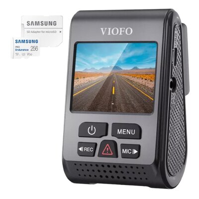 Wideorejestrator VIOFO A119 V3 + Karta pamięci SAMSUNG Pro Endurance microSDXC 256GB + Adapter