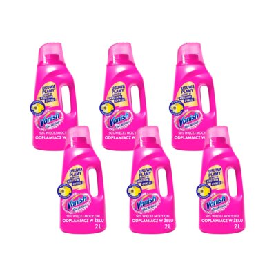Odplamiacz do prania VANISH Oxi Action Różowy 6 x 2000 ml