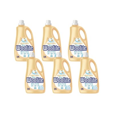 Płyn do prania WOOLITE Keratin Therapy 6 x 3600 ml do białych i jasnych tkanin z keratyną