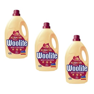 Płyn do prania WOOLITE Keratin Therapy 3 x 4500 ml do kolorowych tkanin z keratyną