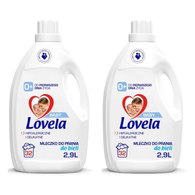 Płyn do prania LOVELA Baby 2 x 2900 ml do białych tkanin hipoalergiczny dla niemowląt