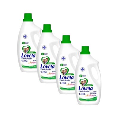 Płyn do prania LOVELA Family 4 x 1850 ml do kolorowych tkanin hipoalergiczny