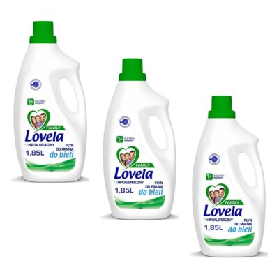 Płyn do prania LOVELA Family 3 x 1850 ml do białych tkanin hipoalergiczny
