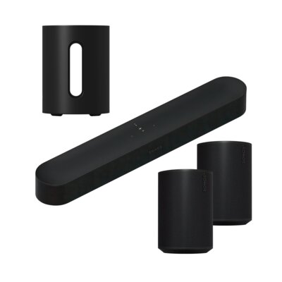 Zestaw Kina Domowego Sonos BEAM gen + Era 100 (2 szt.) + Sub MINI Czarny HDMI eARC, Wi-Fi, AirPlay2, Dolby Atmos, Sterowanie głosowe, Trueplay™