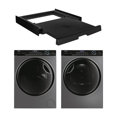 Pralka HAIER I-Pro 5 HW80-B14959S8U1S kl.A 8kg 1400 obr hOn DirectMotion + Suszarka HAIER I-PRO 5 HD80-A3959R-S + Łącznik HAIER HASTKU10FB