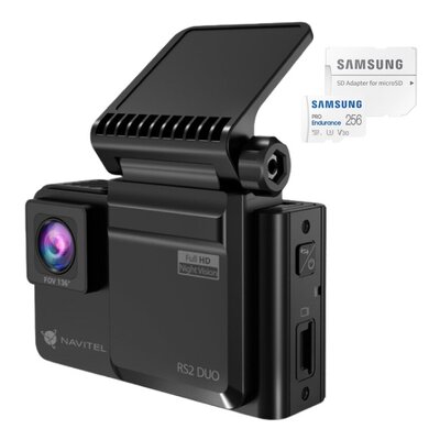 Wideorejestrator NAVITEL RS2 Duo + Karta pamięci SAMSUNG Pro Endurance microSDXC 256GB + Adapter