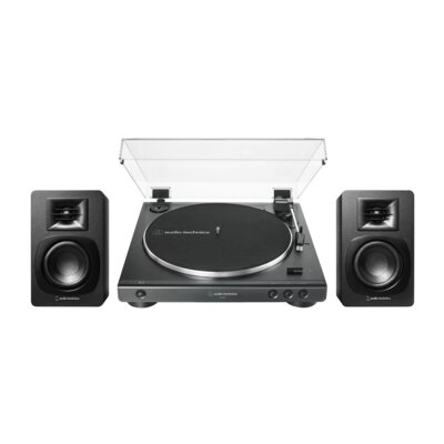 Zestaw Stereo Gramofon Audio-Technica A-T LP60X + Aktywne Kolumny Podstawkowe Audii-Technica A-T SP3 X CZ+CZ