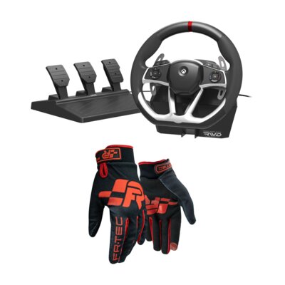 Kierownica HORI Force FeedBack Racing Wheel DLX + Rękawice do simracingu FR-TEC Pro
