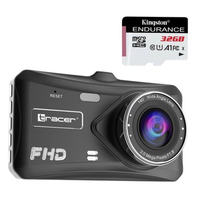Wideorejestrator TRACER 4TS FHD Crux + Karta pamięci KINGSTON Endurance microSDHC 32GB