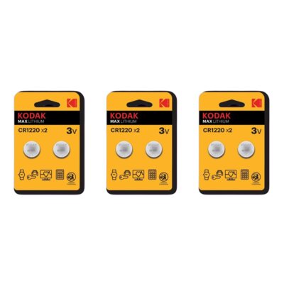 Baterie CR1220 KODAK Max lithium (6 szt.)