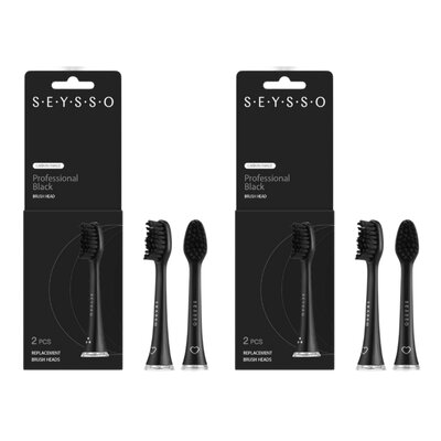 Oryginalna końcówka szczoteczki SEYSSO Carbon Professional (4 szt.) (Usuwa przebarwienia na zębach)