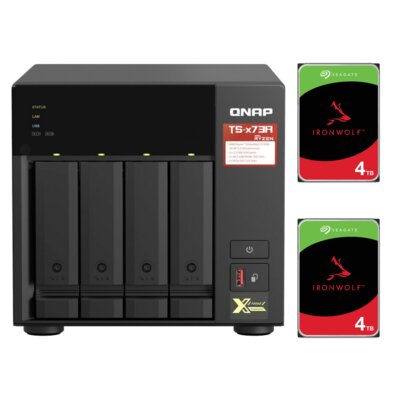 Serwer plików QNAP TS-473A-8G 8GB RAM + Dysk SEAGATE IronWolf 4TB HDD (2 szt.)