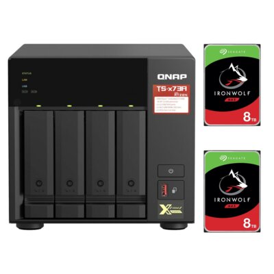 Serwer plików QNAP TS-473A-8G 8GB RAM + Dysk SEAGATE IronWolf NAS 8TB HDD (2 szt.)