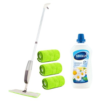 Mop płaski ze spryskiwaczem MUFART 14914 + Płyn do mycia podłóg SIDOLUX Mydło Marsylskie 1000 ml