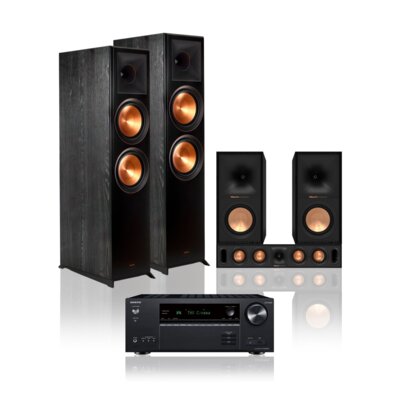 Zestaw Kina domowego ONKYO TX-NR6100B Czarny + Kolumny Głośnikowe KLIPSCH RP-8000F/R-50M/R-30C Czarne 7.2-kanałowy, 4K, DTS:X, BT, HDR10