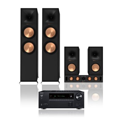 Zestaw Kina domowego ONKYO TX-RN6100B Czarny + Kolumny Głośnikowe KLIPSCH R-800F/R-50M/R-30C Czarne 7.2-kanałowy, 4K, DTS:X, BT, HDR10