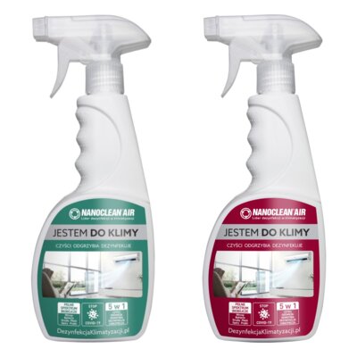 Płyn czyszcząco-dezynfekujący do urządzeń klimatyzacyjnych NANOCLEAN Air 4Home AC-89G500K Kwiatowy 500 ml + NANOCLEAN Air 4Home AC-89G500L Lawendowy 500 ml