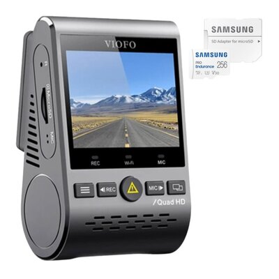 Wideorejestrator VIOFO A129 PLUS-G + Karta pamięci SAMSUNG Pro Endurance microSDXC 256GB + Adapter