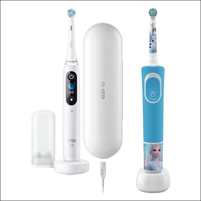 Szczoteczka magnetyczna ORAL-B IO 9 Biały + Szczoteczka rotacyjna ORAL-B Kids 3+ Kraina Lodu