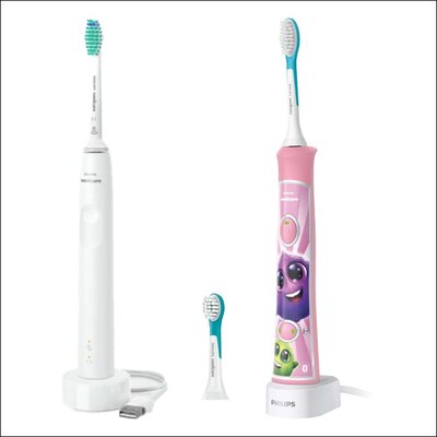 Szczoteczka soniczna PHILIPS Sonicare Series 3100 HX3671/13 + Szczoteczka soniczna PHILIPS Sonicare For Kids HX6352/42