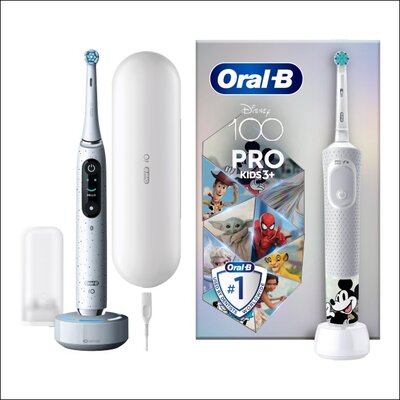 Szczoteczka magnetyczna ORAL-B iO 10 Biały + Szczoteczka rotacyjna ORAL-B Kids Pro Kraina Lodu + Etui