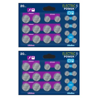 Baterie CR2032/CR2025/CR2016/CR1620/LR44/LR54/LR43 VARTA (40 szt.)
