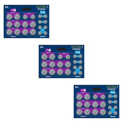 Baterie CR2032/CR2025/CR2016/CR1620/LR44/LR54/LR43 VARTA (60 szt.)