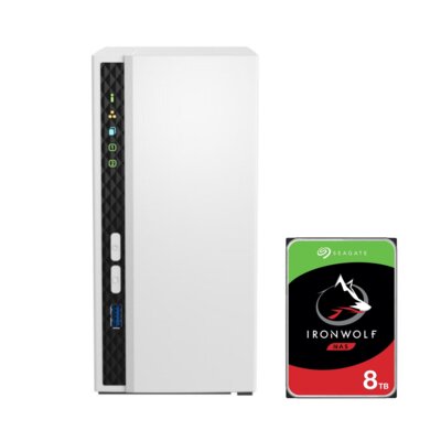 Serwer plików QNAP TS-233 2GB RAM + Dysk SEAGATE IronWolf NAS 8TB HDD