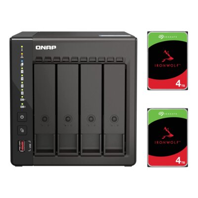 Serwer plików QNAP TS-453E-8G 8GB RAM + Dysk SEAGATE IronWolf 4TB HDD (2 szt.)