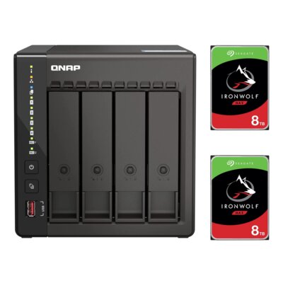 Serwer plików QNAP TS-453E-8G 8GB RAM + Dysk SEAGATE IronWolf NAS 8TB HDD (2 szt.)