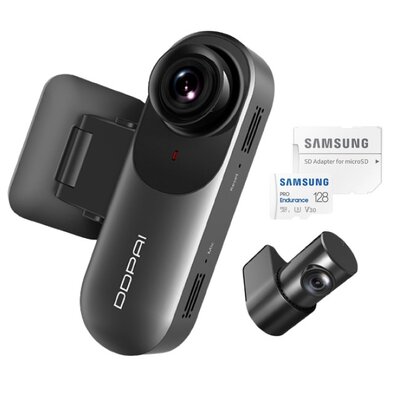Wideorejestrator DDPAI Mola N3 Pro Czarny + Karta pamięci SAMSUNG Pro Endurance microSDXC 128GB + Adapter