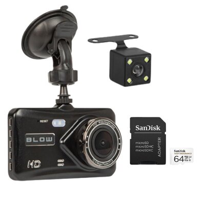 Wideorejestrator BLOW Blackbox DVR F800 + Karta pamięci SANDISK microSDXC 64GB