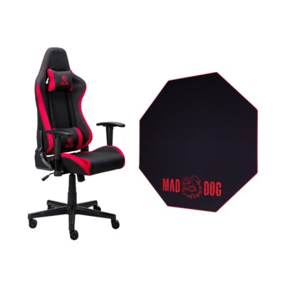 Fotel MAD DOG GCH710R Czerwony + Mata pod fotel gamingowy MAD DOG GFM700